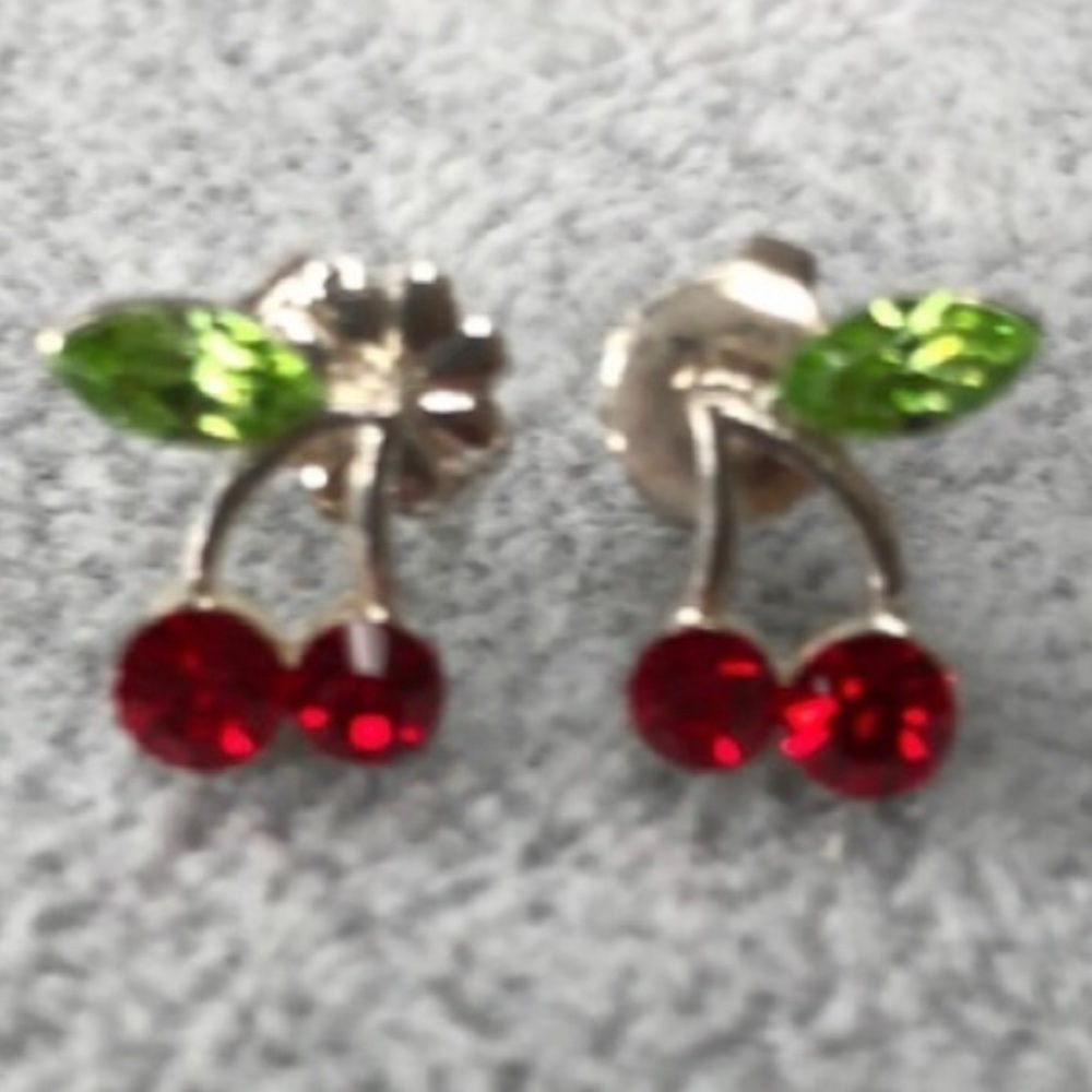 3/$25 Rhinestone Cherry Post Earrings